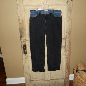 Abercrombie & Fitch 90's Relaxed High Rise Black/Blue Jeans  Sz 34/18 (UU-43)